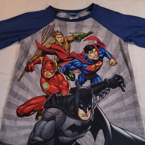 DC Super Heros Graphic Crewneck Short Sleeve T-Shirt Youth Boys Size 8 Gray